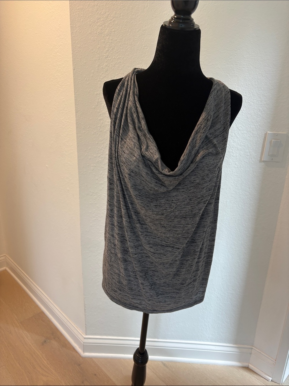 Michael Stars Heather Gray Draped Cowl Neck Camisole
